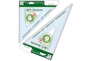 Agendepoint.it - Set Di 2 Squadrette per MANCINI n plastica Coppia Squadre Disegno Da 60° E 45° Gradi,