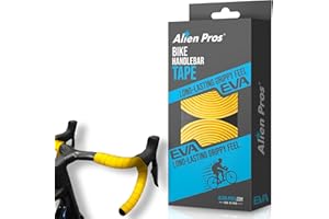 Alien Pros Ruban de Guidon de Vélo Matière EVA (Lot de 2) - Améliorez la Prise en Main de Votre Vélo Grâce à ce Ruban de Guidon de Vélo (Jaune)