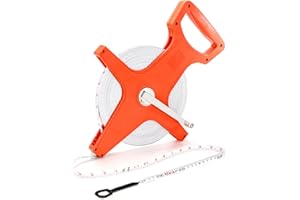 Coloch Open Reel Fiberglass Tape Measure Tools, 330 Feet/100M Yard Measuring Tape Dual Sided Reel Tape with Inch/Metric Scale Retractable Long Tape Measure for Engineer, Yard, Field, Father's Day