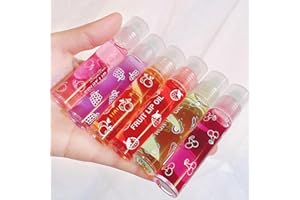 BISET 6pcs Roll On Glitter Lip Gloss, Lip Oil Lip Gloss Clear Lip Gloss, Clear Fruity Flavor Hydratant Lip Glosss, Glossy Lip Crystal Jelly Liquid Lipstick Pour Les Lèvres Sèches Et Gercées