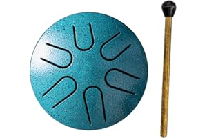 FIRULAB Tambour de pluie pour l'extérieur, carillon de pluie de tambour de langue en acier de 7,8 cm à 6 notes, instrument de tambour de pluie étanche pour l'extérieur, tambour à main