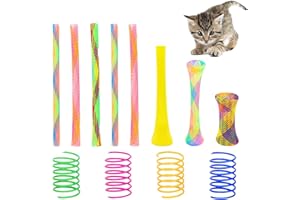 AIMICOCA 35 Stück Katzen Cat Spring Spielzeug Set, Buntes Sping Katzenspielzeug und Katzen Rohr Spings Spielzeug Interaktives Katzenspielzeug für Indoor Katzen Verspielte Flexible Katzen Spirale für Kätzchen