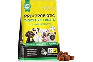 HOMETRIC Dog Probiotics for Gut Health – 6 Billion CFU Multi-Strain Digestive Treats – Vet-Formulated Probiotics for Dogs, Dog Diarrhea Treatment, Immune & Skin Support – 60 Duck-Flavoured Chews