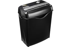 Amazon Basics 5-6 Sheet Cross Cut Paper and Credit Card Shredder with 14.3L Bin for Business & Home Office Use with Reverse Function, Black