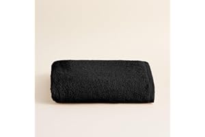 BOHEME | Toalla de Baño Grande Serenity | Negro | 100x150 | 100% Algodón Peinado | 600 g/m² | Suaves, Absorbentes y de Secado Rápido | Lavables a Máquina | Uso Diario