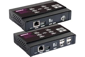 Mirabox 4K KVM USB HDMI Extender con PoE over Cat5e/Cat6 fino a 100 m, Ultra HD 4K @ 30Hz YUV4:4:4 lossless bassa latenza per computer, 4 porte USB 2.0, Pulsante, Manuale, ARX5631-4K estensione KVM