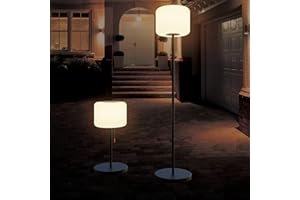 light to hope Lampara de pie solar exterior, Inalámbrica y regulable con sensor de luz lámpara LEDs blanco cálidosolar de pie recargable por USB, Apta para interior y exterior jardín, patio y césped