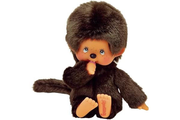 BANDAI - Monchhichi - Peluche Monchhichi Original - Peluche Singe Iconique des années 80 Toute Douce 20 cm pour Enfants et Adultes - Jouet Enfant 2 Ans et + - 84637