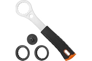 TranRantic Bicycle Bottom Bracket Tool, Bicycle Centre Lock Tool Compatible with Shimano Hollowtech II, BB9000, BBR60(with 2 Adaptors and 1 Crank Cover Tool)