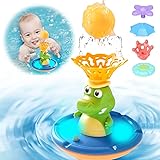 Baby Bath Toys,Cute Crocodile Automatic Water Spray Light up Bathly Sprinkler Toy,Induction Sprinkler Bathtub Shower Toys for