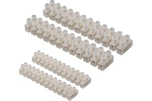 GTSE 4 Pack of Electrical Connector Blocks, 3A, 15A, 12 Way White Terminal Block Electrical Connector Strips