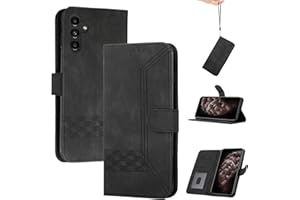 momoka Store Handyhülle für Samsung Galaxy A34 5G,TPU Klapphülle Schutzhülle für,Lederhülle mit Standfunktion und Kartenfach-Schwarz