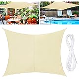 TedGem Sonnensegel, Sonnensegel Wasserdicht, Sonnensegel Rechteckig, Sonnenschutz Balkon, Sonnensegel 2x3 Hergestellt aus hoc
