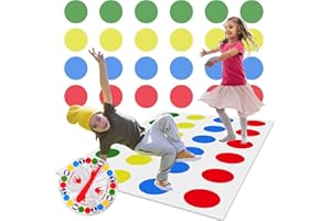 WuGU Twister Spiel für Kinder & Erwachsen, Kindergeburtstag Spiele Ab 6 Jahre, Twisting Spielmatte, Gartenspiele, Partyspiele, Familienspiel, Lustiges Spiel Für Drinnen Und Draußen