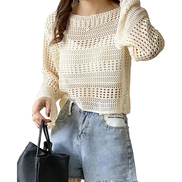 Buy MYSTIFY®Sweater Knit Mesh Women's Pullover Crew Neck Summer