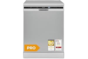 Exquisit PRO Geschirrspüler 60 cm, Unterbaufähig, EEK: C, 14 Maßgedecke, Besteckschublade, Automatische Türöffnung, Startzeitvorwahl, 11 Liter, GSP56314-030C silber