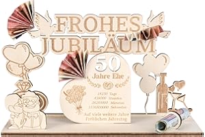 MINISONA Goldene Hochzeit Geschenke,50.Hochzeitstag Geschenke,Geschenkideen für das Goldene Hochzeitsjubiläum (50 Jahre) - Für Paare & Deko