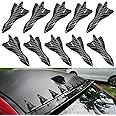 TERRIFI 10Pcs Air Vortex Generator Diffuser Shark Fin Set, Carbon Fiber Pattern, Compatible with Spoiler Roof Wing, Car Exterior Accessories, Pointed End Style