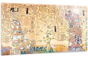 Giallobus - Cuadro - Gustav Klimt - El arbol de la Vida - Vidrio acrílico - 100x60 - Listo para Colgar - Cuadros Modernos para el hogar