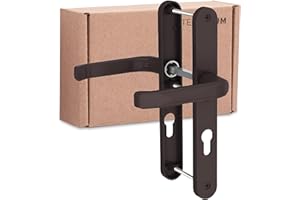 ANTE BELLUM Poignée de porte poignée de porte d'entrée - Ensemble de poignée de porte d'entrée latérales avec ferrure de porte de 92mm pour poignet de porte interieur, poignée de porte extérieure (RAL 8019)