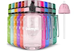 ‎BUMPLI bumpli® Trinkflasche Kinder 350ml - trinkflasche Kohlensäure geeignet, auslaufsicher, BPA-frei - Leicht & robust mit Gratis Strohhalmdeckel