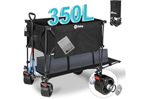 Sekey XXXXL 4021 - Carro Plegable (350 L, con neumáticos Extra Anchos, 17 x 10 cm, Plegable, 4 direcciones, 4 x 10 cm), Color Negro
