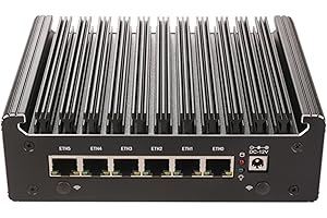 HSIPC Alder Lake N100 Quad Core Firewall Micro Appliance, Mini PC, Router PC with 16G RAM 256G SSD, 6*i226-V RJ45 Port AES-NI Compatible with pfsense opnsense