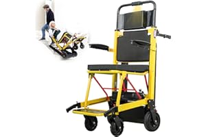 VOCIC AY04 - Scaletta elettrica pieghevole fino a 220 kg, con catena in gomma, per sedie a rotelle, per scale, per anziani, colore giallo