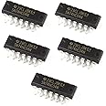 INVENTO 5Pcs SN74HC04N 7404 IC Inverter, 74HC04, 1 Input, 5.2 mA, 2 V to 6 V, DIP-14