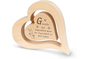 ‎SAGL.TIROL sagl.tirol Herz aus Zirbenholz mit schwebendem innen Herz [100% Naturprodukt] Holz Deko I Geburtstagsgeschenk aus Zirbe I Herz Deko I Zirbenholz Geschenke I Holzherzen Deko I Genieße den Augenblick