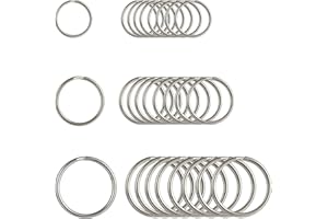 Thursday April 30 Stück Schlüsselringe Runde flache Ringe Set Metall Split Ring Stahl gehärtet vernickelt für Haus Schlüssel Organisation und Handwerk （30mm 25mm 20mm）
