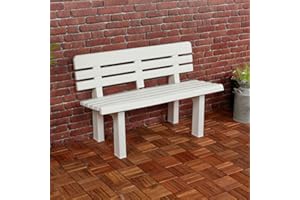 URBN GARDEN 2 Seater Plastic Weatherproof Outdoor Garden Bench Heavy Durable Waterproof Patio Furniture Perfect for Garden Patio Deck or Balcony - White