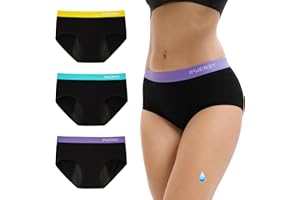 INNERSY Culotte Menstruelle Coton Slip Femme Anti-Fuite Protection Périodique Lavables Lot de 3