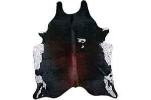 ‎LIVORIO Livorio Premium Kuhfell Teppich - schwarz braun weiß - Tricolor - einmaliges Naturprodukt aus Südamerika | Rinderfell | Echtfell