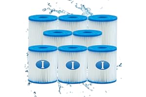 woejgo Filterkartusche für Bestway, Filter Kartusche für Pool Größe I Filterpatronen für Whirlpool Filter Spa, Typ I Poolfilter (8 Stück)
