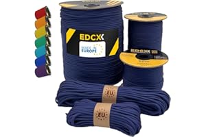 EdcX Paracord 4 mm, más de 35+ Colores sólidos (10 m, 15m, 30m, 50m, 100m, 300m) | Ideal para Camping, al Aire Libre | Cuerda 100% Nailon 4mm | Cuerda Tactica 550 Tipo III