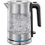 Russell Hobbs Compact Home Small Glass Kettle, 0.85 Litre Cordless Mini Electric Jug Kettle, 24191