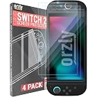 Orzly Glass Screen Protector for Nintendo Switch 2 Console 2025 Screen Size 7.9 Inch 4 Pack. No Bubbles, Easy Installation, A