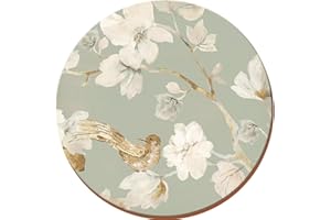 Creative Tops Podkładki klasy premium Duck Egg Floral, z korkowym spodem, w 4-częściowym zestawie, 12 cm (4¾ cala)