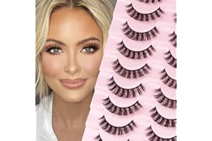 SIXSTARHAIR Faux Cils Volume Russe Yeux de Biche 3D Naturel 10 Paires D Curl Reutilisable Russian Fake Lashes Fluffy Cat Eye Moelleux Faits à la Main des Faux-Cils de Vison Doux Mink False Eyelashes