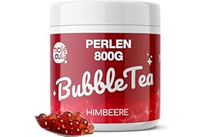 ‎MOLECULA MOLECULA MOLEKULARNA FABRYKA SAMKU Bubble Tea Perlen Popping Boba Erdbeere | mit Strohhalme | Nahrungsergänzungsmittel Weniger Zucker Kaviar Himbeere 800g Fruchtperlen ohne künstliche Farbstoffe Bubbles | Strawberry Fruit