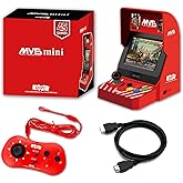 UNICO MVS Mini Arcade e set di Controller Rossi [Cavo HDMI Incluso], Precaricati con 45 Giochi SNK con Licenza Ufficiale, Inc