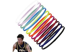 DYZOXA 11 PCS Boys Headband Sports Headband Thin Headbands Elastic Sports Hairbands Non Slip Elastic Sports Hairbands Thin Headbands for Football Running Yoga Workout Sweat Bands for Women Men