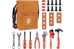 Magic4U Kid Tool Set, 26PCS Kids Tool Kit with Tool Bag, 8 Tools Equipements, Pretend Play Construction Kits for Kids Age 3-6 Years Old, Toddler Boy Toys