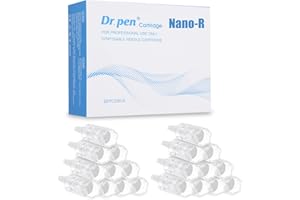 BESTAUTY Dr.pen Ultima A10 Cartuchos Nano-R, 20Pcs Originales Dr.pen Cartuchos para Microneedling Pen Modelo A10, Cartuchos de Tinta de Repuesto Dr.pen Dermapen Profesional (Nano-R, 20Pcs)