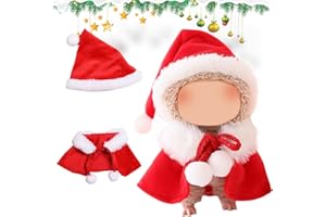 AOMANTIC SARL Kleidung für 17cm Puppe, Kuscheltier Kleidung Outfit, Weihnachtskleidung für Puppen, Bekleidung für 17cm Plüsch, enthalten Umhang und Hut, Kleidung für La Puppe, Geschenke für Weihnachtskleidung