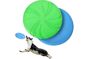 Nobleza Frisbees pour Chien, 2 PCS Disque Chien, Jouet Interactif Frisbee, Disque Volant en Caoutchouc pour Jeux Sport Exercice Activité et Jeu en Plein, D20cm pour Grand Et Moyens Chiens