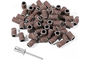 iLamvie 100stk Schleifhülsen Schleifbänder Schleifkappen 180" Nagelfräser Aufsatz Für Nageldesign Nagelkunst，Schleifhülsen Für Maniküre Pediküre Nagelpflege Nageldesign Nagelkunst.