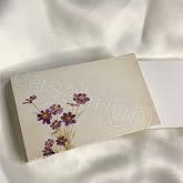 casalinghi Purple Floral Card Unwritten Card Note Card Single Sided Blank Writable Message Card 8x5 Cm -10 Pieces