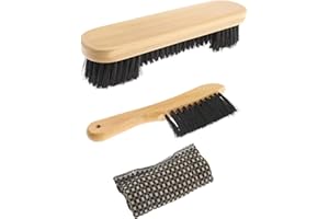 be in your mind 3pcs Kit d'outils de Nettoyage Tissu Brosse de Table Piscine avec Poignée en Bois pour Billard Table Lit Coins Rails Arbre Queue